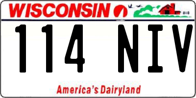 WI license plate 114NIV