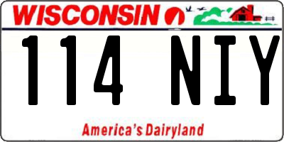 WI license plate 114NIY