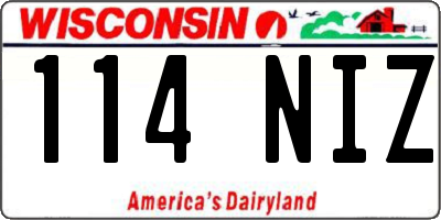 WI license plate 114NIZ