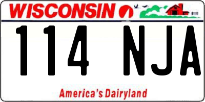 WI license plate 114NJA
