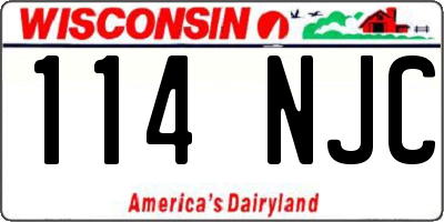 WI license plate 114NJC
