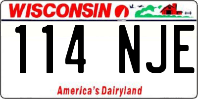 WI license plate 114NJE