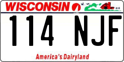 WI license plate 114NJF