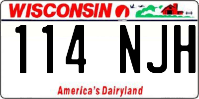 WI license plate 114NJH