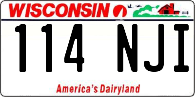 WI license plate 114NJI