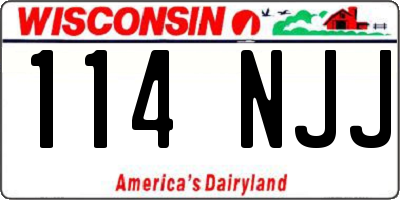 WI license plate 114NJJ