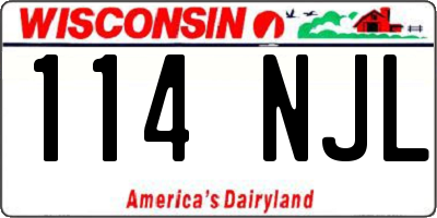 WI license plate 114NJL