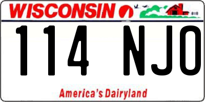 WI license plate 114NJO