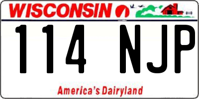WI license plate 114NJP