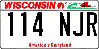 WI license plate 114NJR