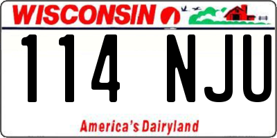 WI license plate 114NJU