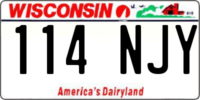 WI license plate 114NJY