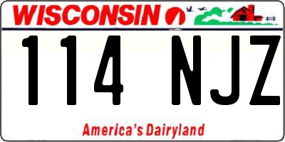 WI license plate 114NJZ
