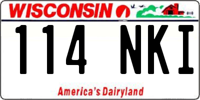WI license plate 114NKI