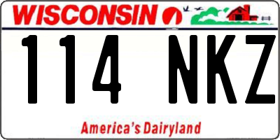 WI license plate 114NKZ