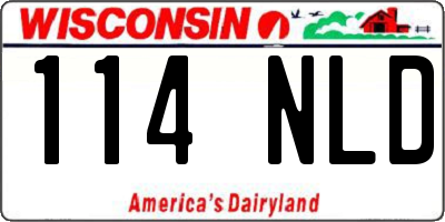 WI license plate 114NLD