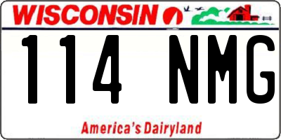WI license plate 114NMG