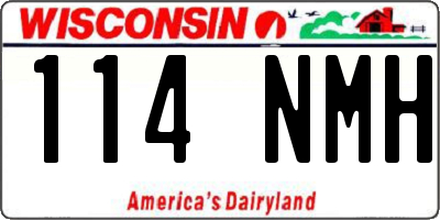 WI license plate 114NMH