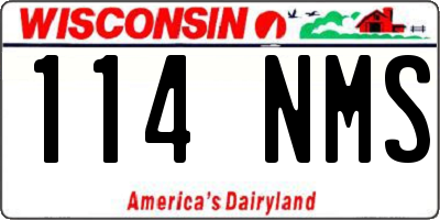 WI license plate 114NMS