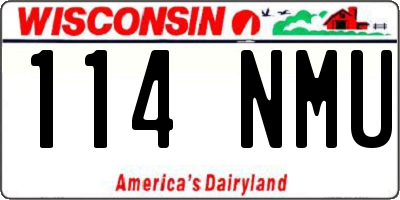 WI license plate 114NMU