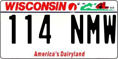 WI license plate 114NMW