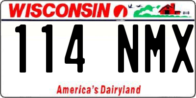 WI license plate 114NMX