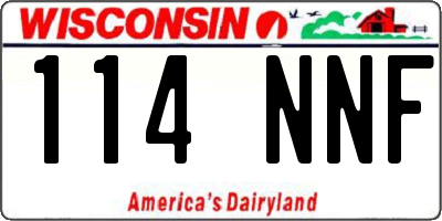 WI license plate 114NNF