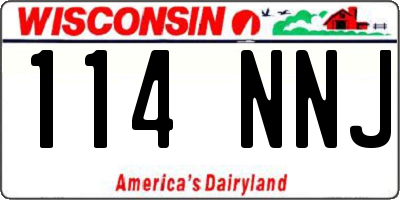 WI license plate 114NNJ