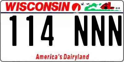 WI license plate 114NNN