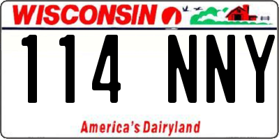 WI license plate 114NNY