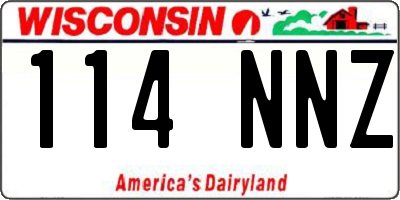 WI license plate 114NNZ