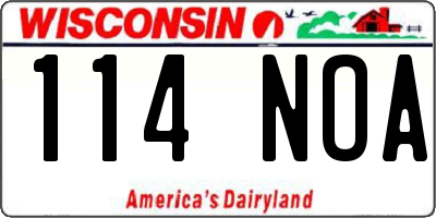 WI license plate 114NOA