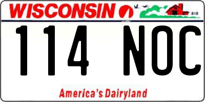 WI license plate 114NOC