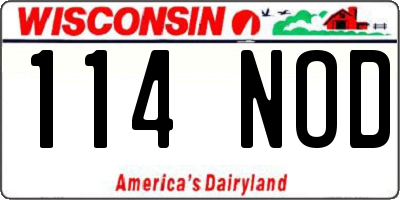 WI license plate 114NOD