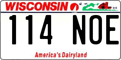 WI license plate 114NOE