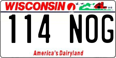 WI license plate 114NOG