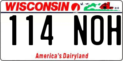 WI license plate 114NOH