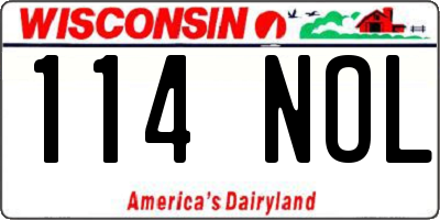 WI license plate 114NOL
