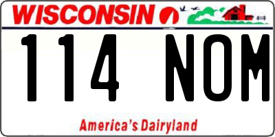 WI license plate 114NOM