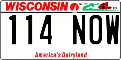 WI license plate 114NOW