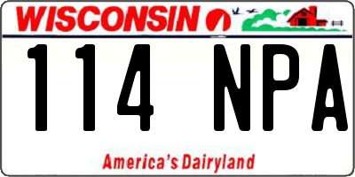WI license plate 114NPA