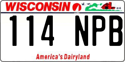 WI license plate 114NPB