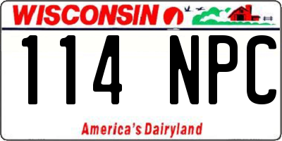 WI license plate 114NPC