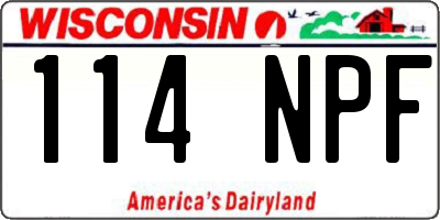 WI license plate 114NPF