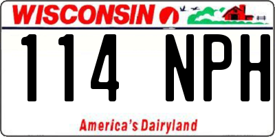 WI license plate 114NPH