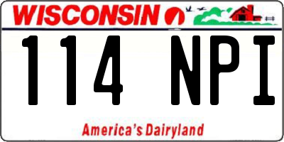 WI license plate 114NPI
