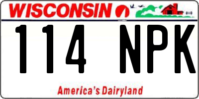WI license plate 114NPK