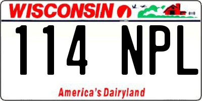 WI license plate 114NPL