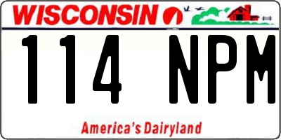WI license plate 114NPM