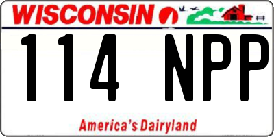WI license plate 114NPP